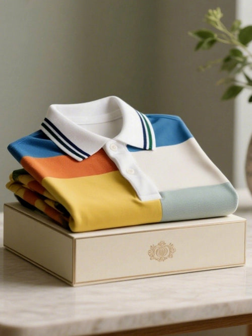 Men's Business Casual Button Short Sleeve Polo Shirt
