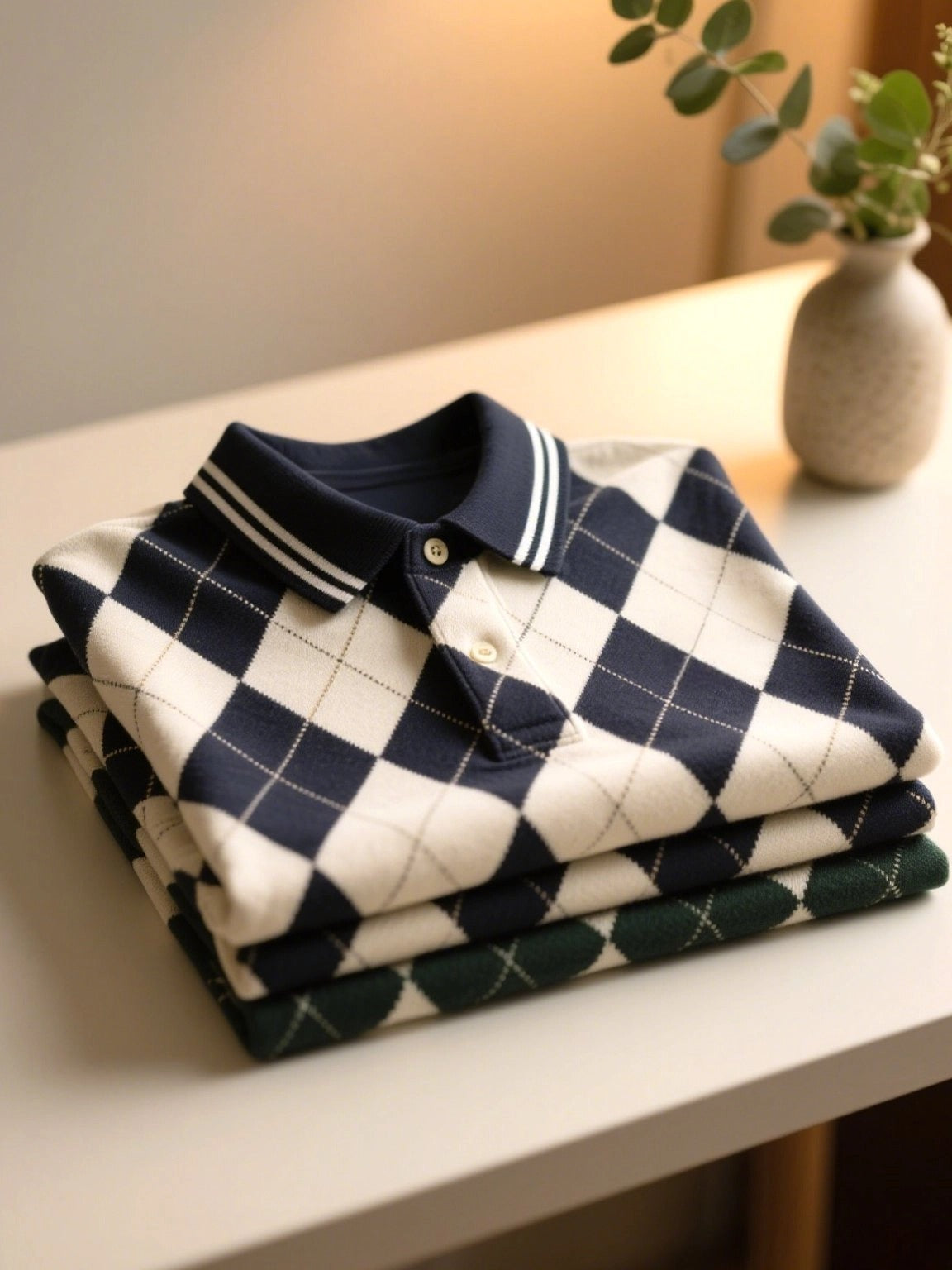Men's Business Casual Button Short Sleeve Polo Shirt