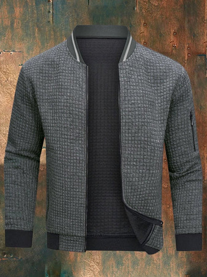 Men'S Casual Plaid Cardigan Sweatshirt