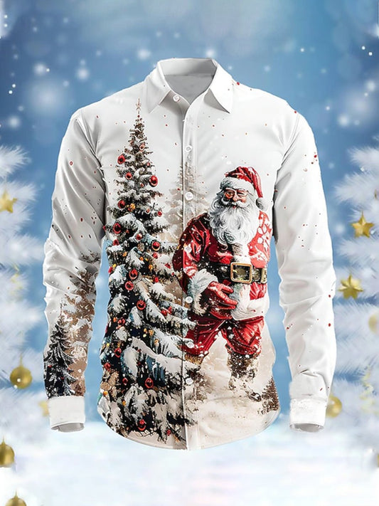 Men's Santa Claus Long-Sleeved Shirt