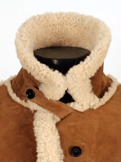 Men's Retro Patchwork Pocket Plush Reverse Collar Outdoor Jacket