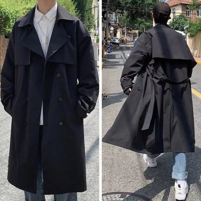 [Copy]Men's Double Breasted Belted Casual Trench Coat