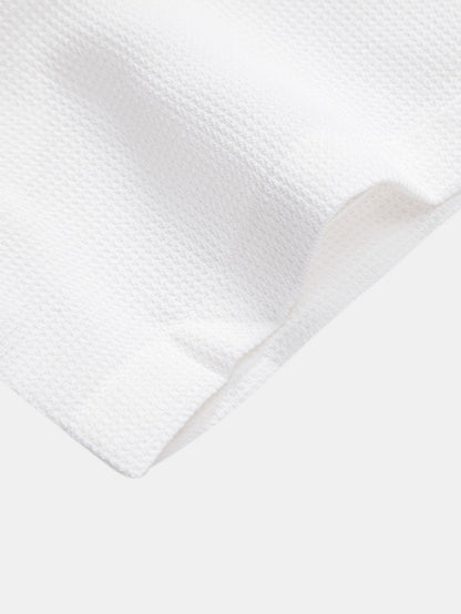 Waffle Textured Stand Collar Shirt