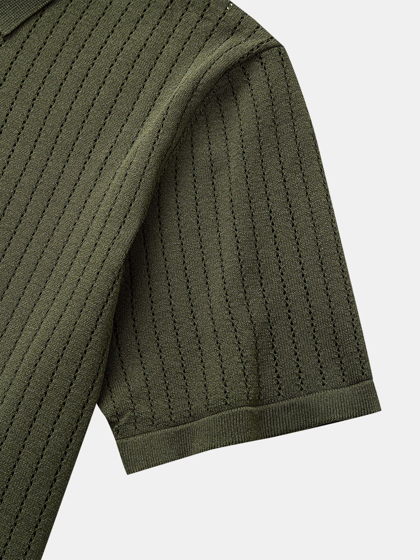 Johnny Collar Open Knit Polo
