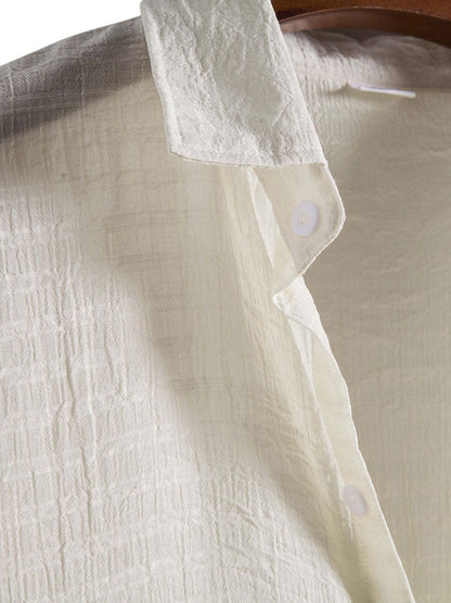 Textured Fabric Short Sleeve Shirt