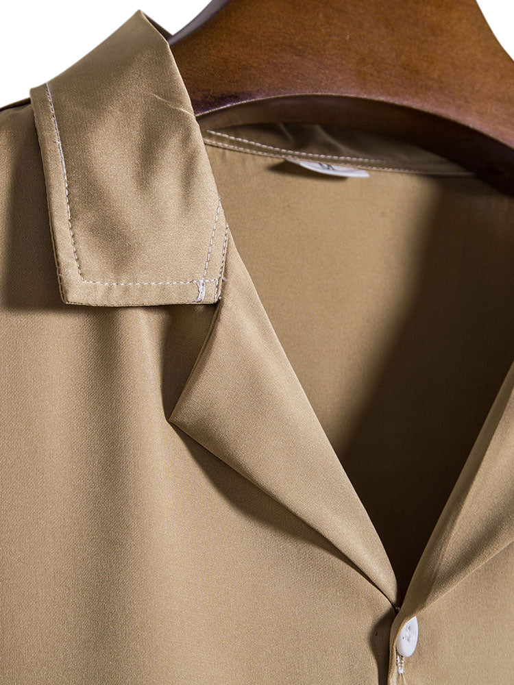 Satin Revere Collar Shirt
