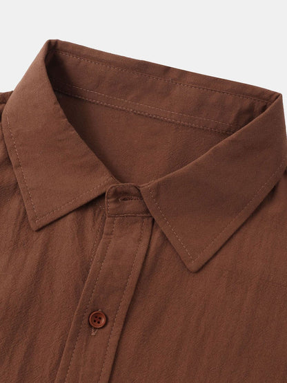 Man Button Up Shirt With Patch Pockets