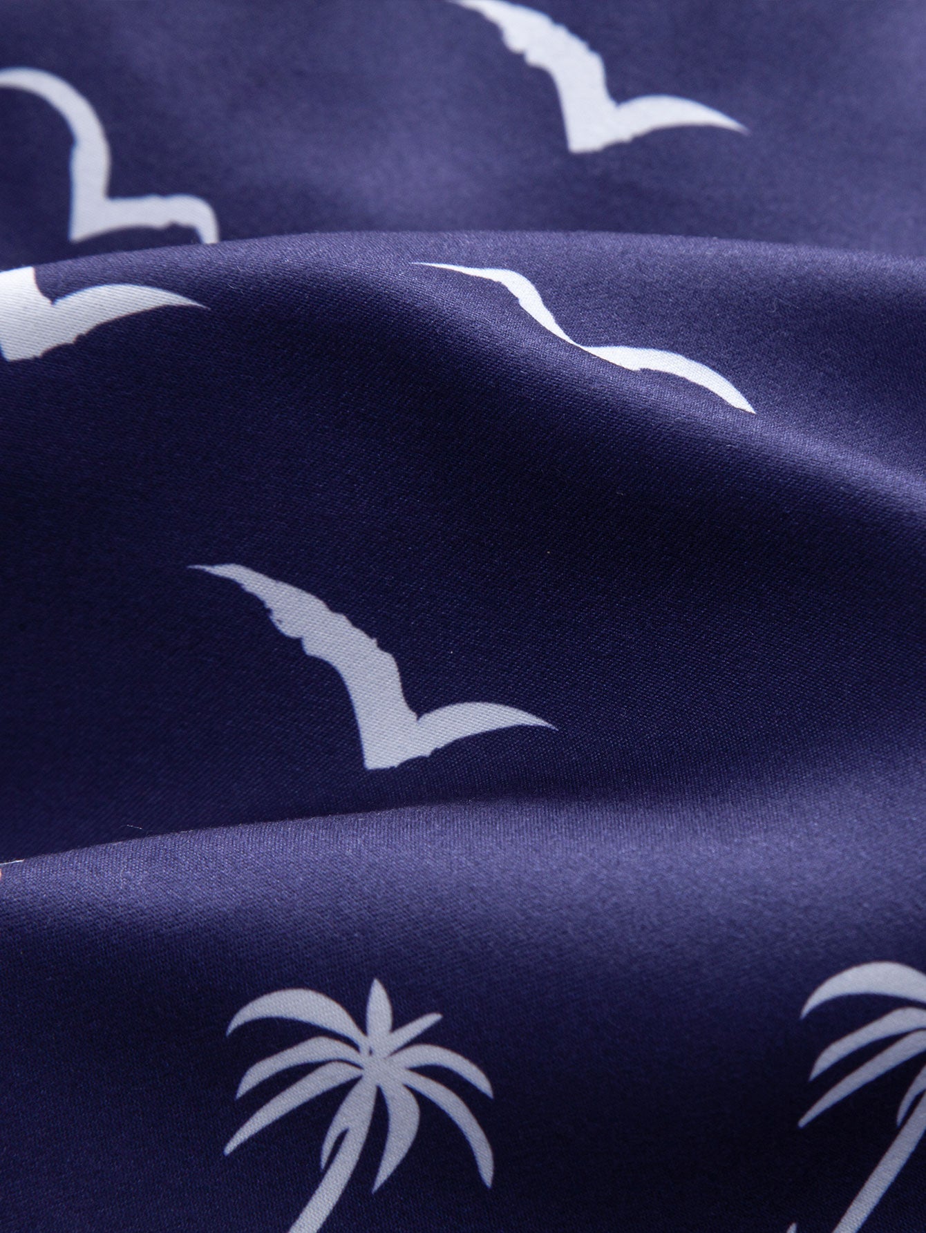 Palm Tree Seagull Print Swim Shorts