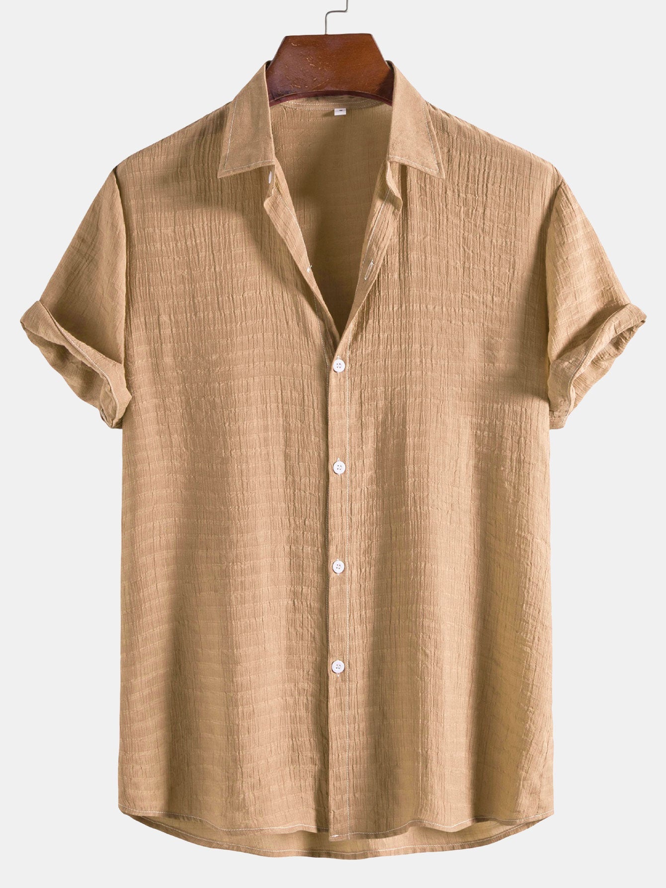 Textured Fabric Short Sleeve Shirt