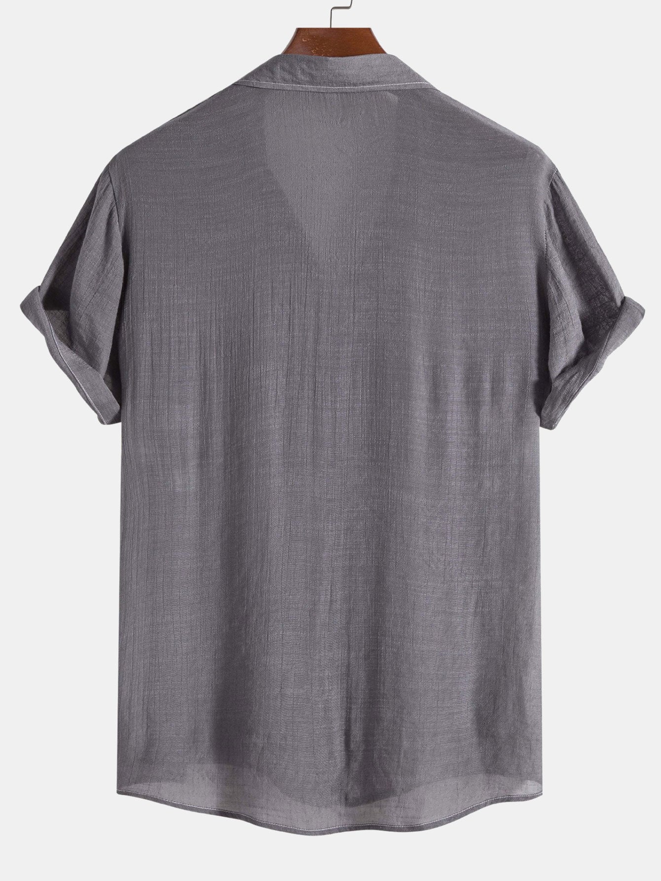 Light Crinkled Fabric Button Up Shirt