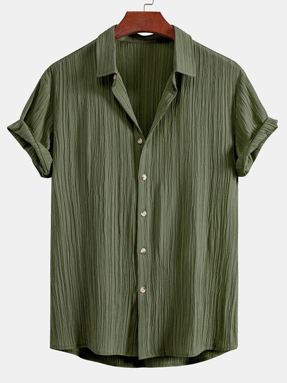 Crinkled Textured Button Up Shirt