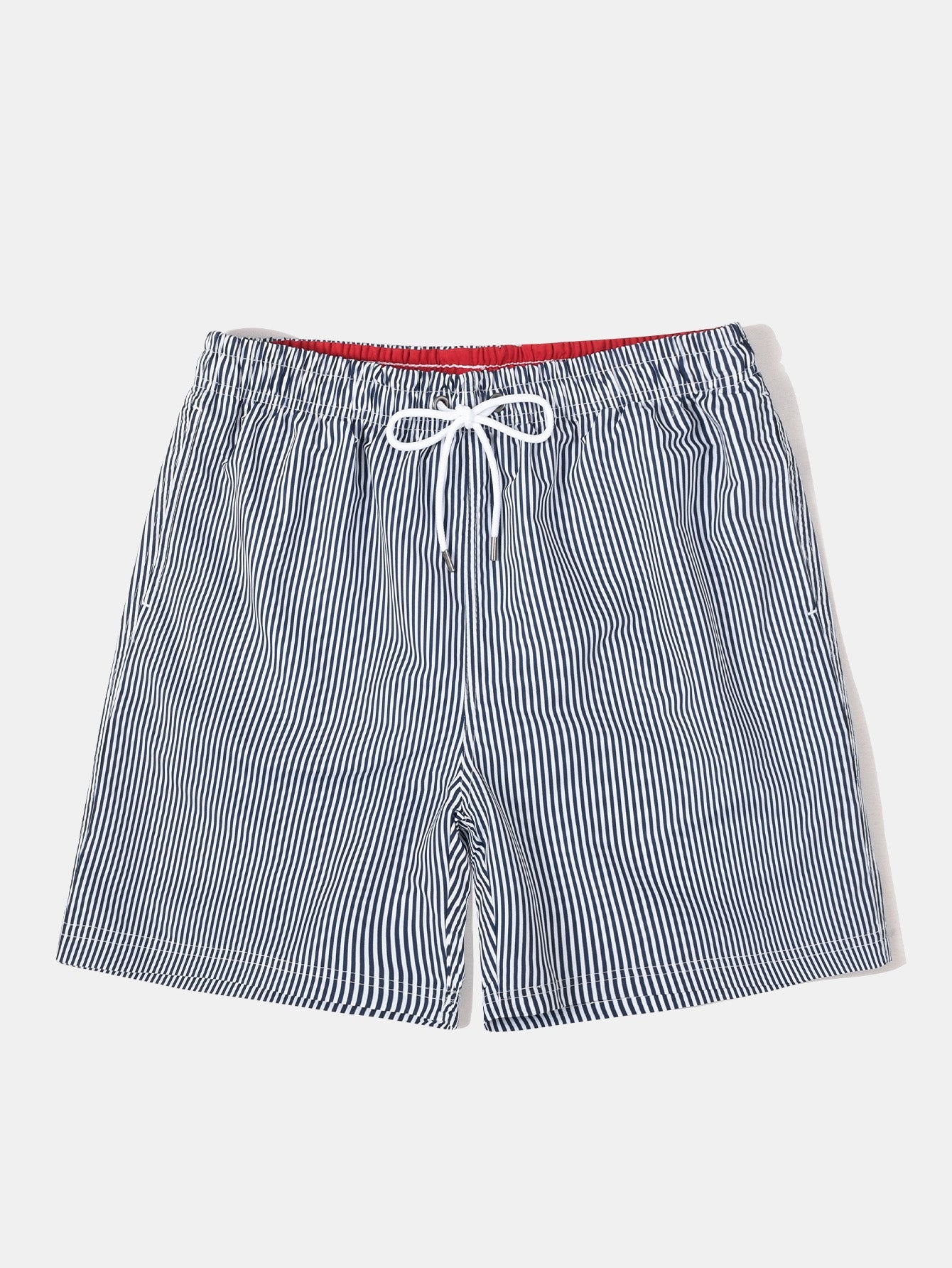 Vertical Striped Drawstring Swim Shorts