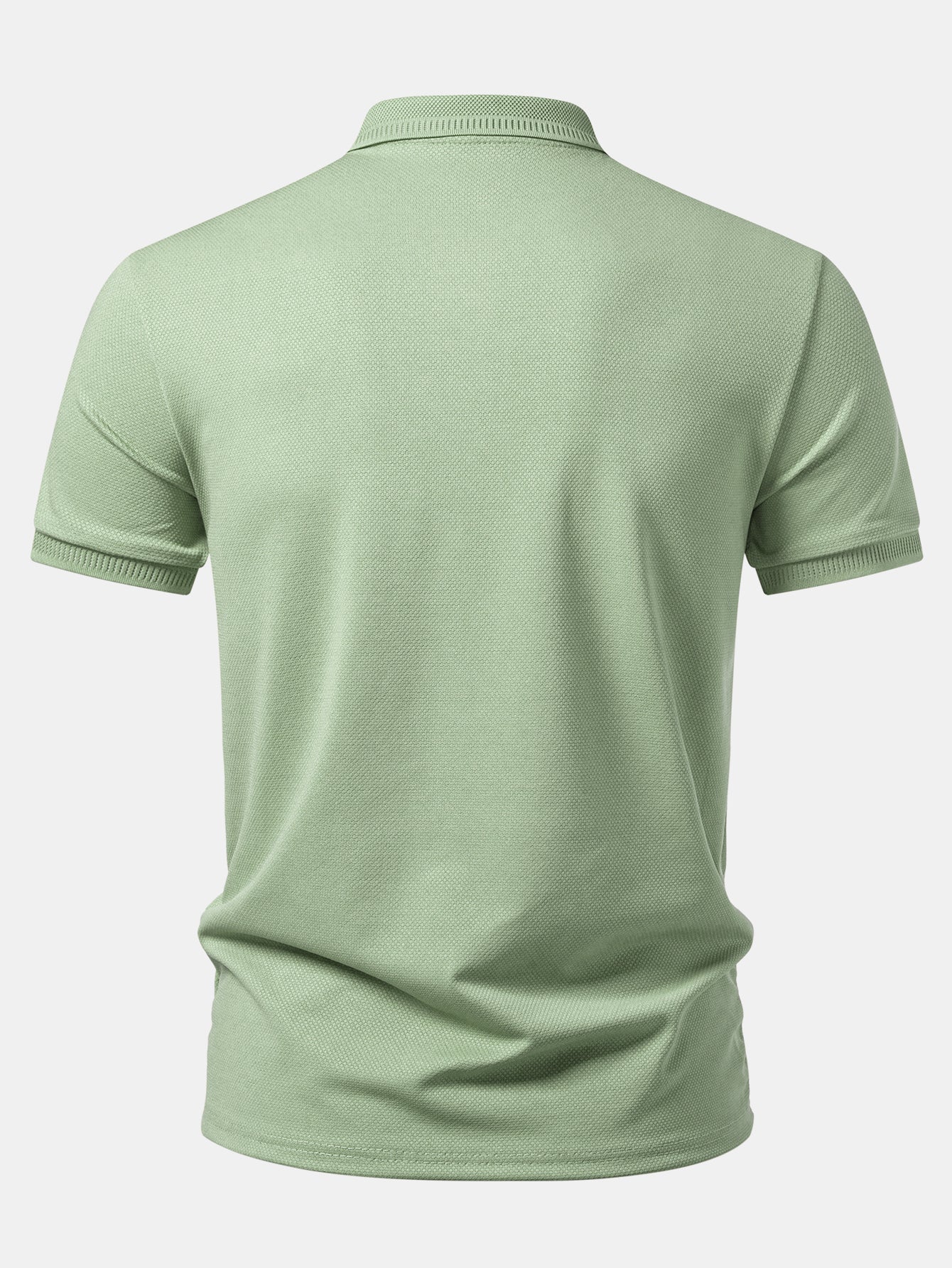 Textured Zipper Polo