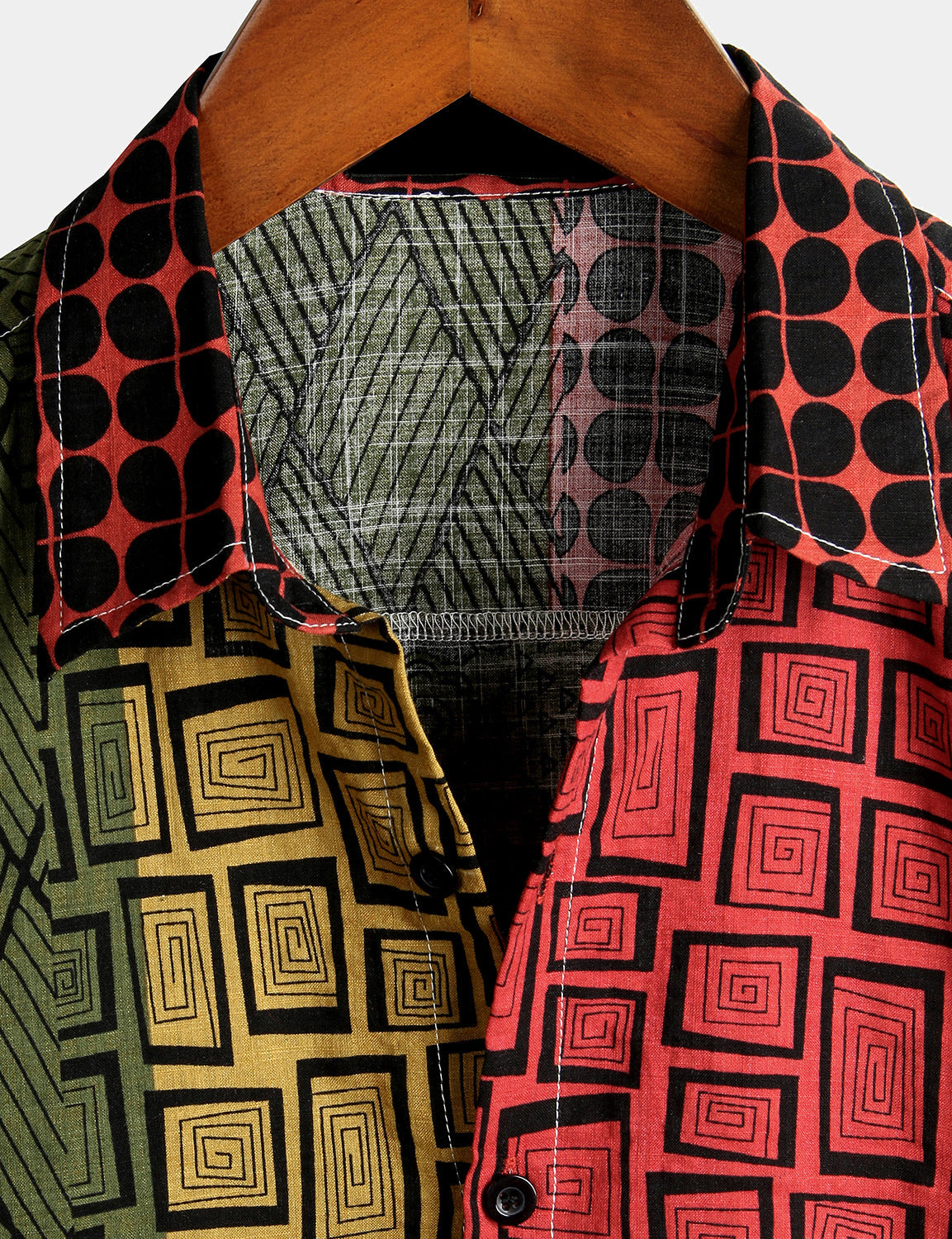Men's Geometric Print Beach Short Sleeve Shirt