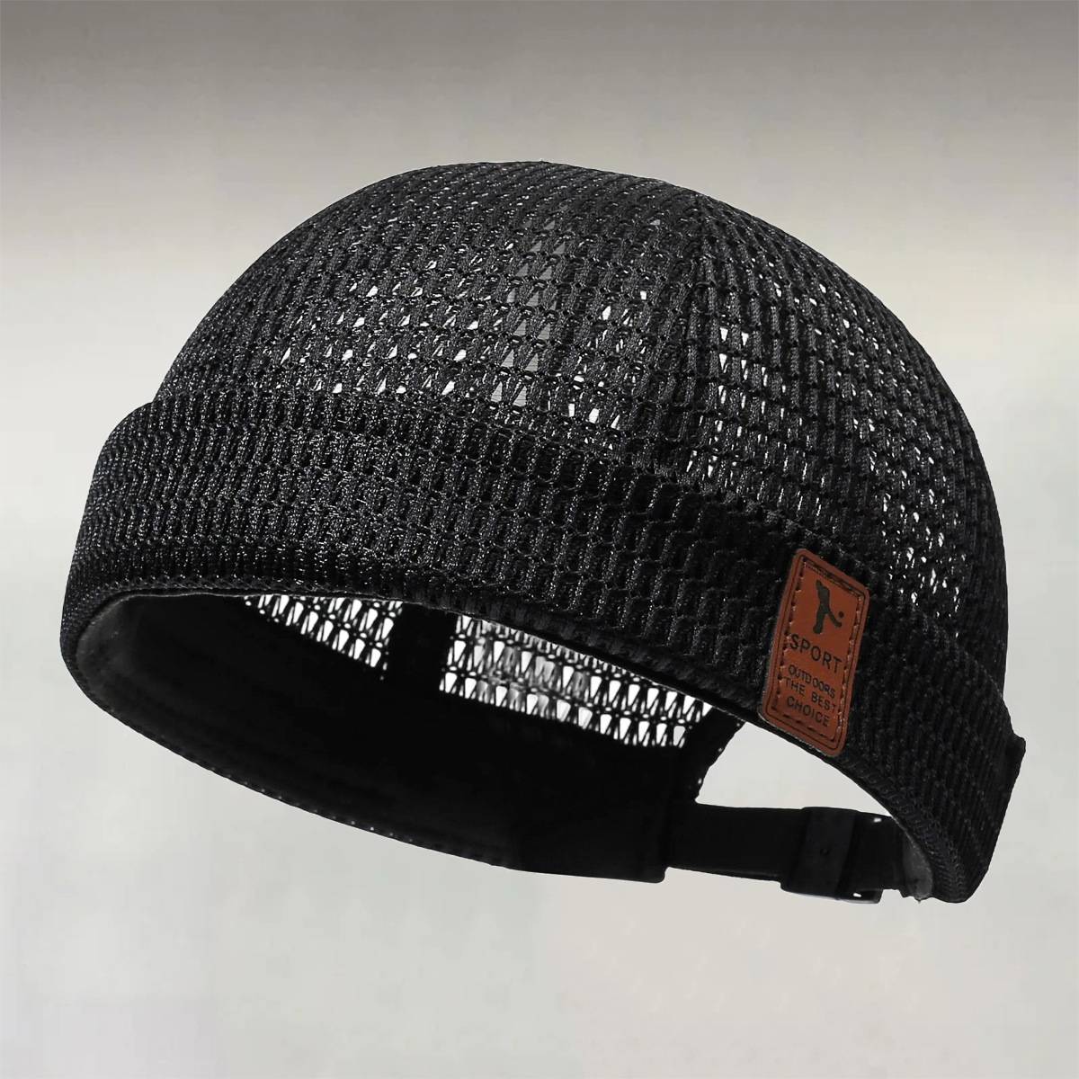 Men's Mesh Hollow Out Breathable Solid Color Outdoor Brimless Hat