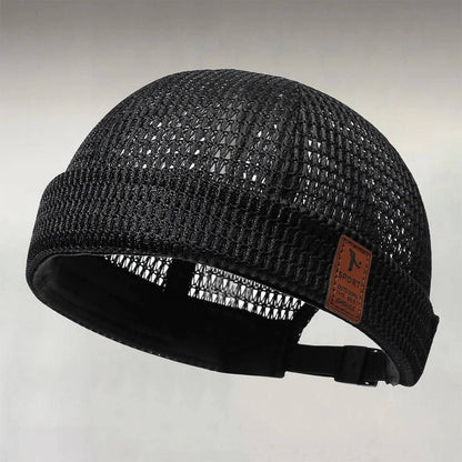 Men's Mesh Hollow Out Breathable Solid Color Outdoor Brimless Hat