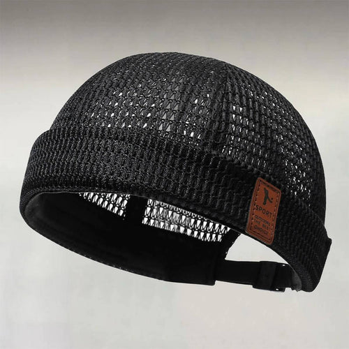 Men's Mesh Hollow Out Breathable Solid Color Outdoor Brimless Hat