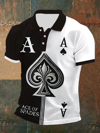 Men's This Ace Of Spades Print Polo Shirt
