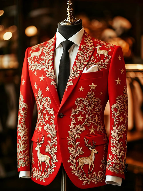 Men's Business Casual Christmas Suit Outerwear