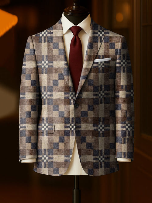Men's Business Casual Large Pocket Notch Lapel Blazers