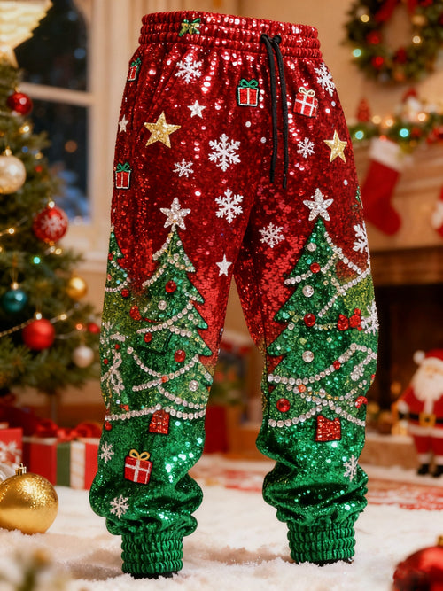 Men's Christmas Tree Print Casual Pants