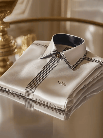 Men's Silk Business Luxury Long Sleeve Shirt