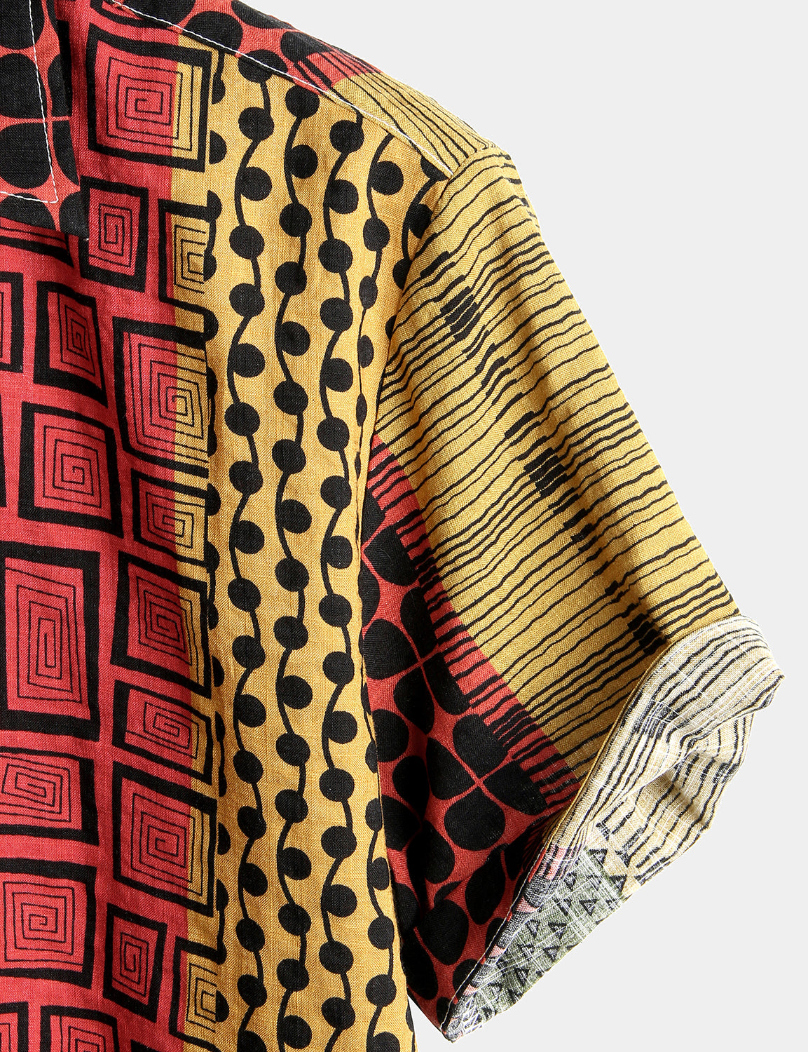 Men's Geometric Print Beach Short Sleeve Shirt