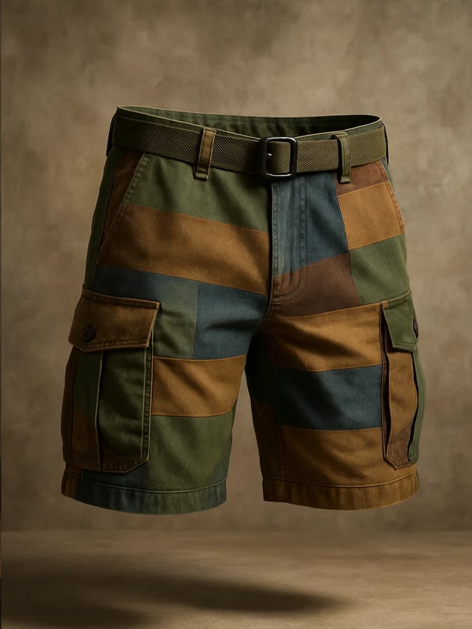 Men's Retro Outdoor Ripstop Multi-Purpose Cargo Shorts