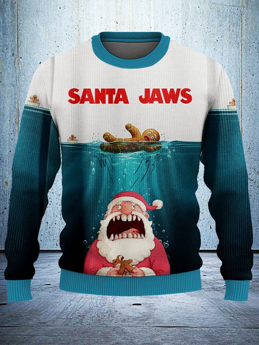 Santa’s Holiday Chaos: Gingerbread Trouble Christmas Ugly Sweatshirt