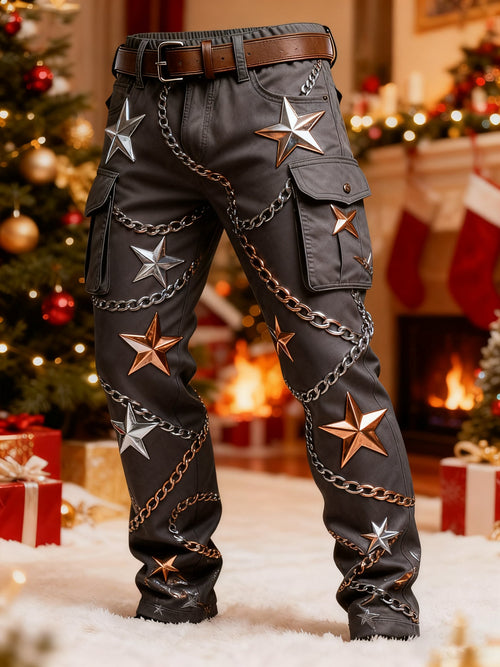 Men's Christmas Printed Cargo Pants
