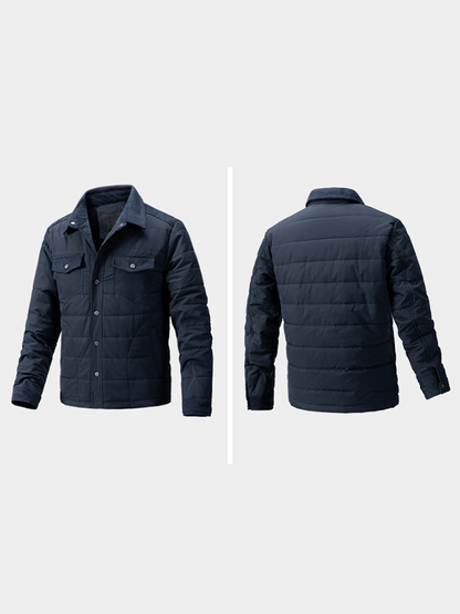 Men's Vintage Pleated Cotton Multi-Pocket Casual Plush Cotton Jacket