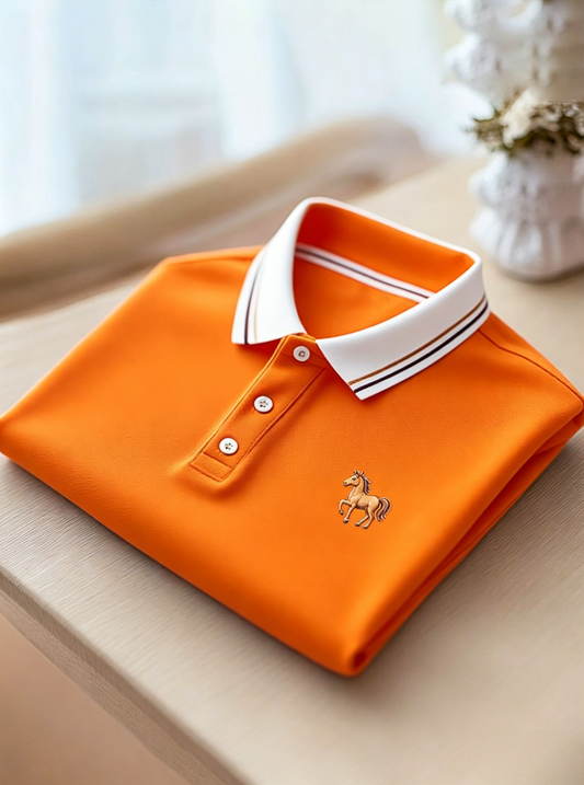 Men's Business Casual Button Short Sleeve Polo Shirt