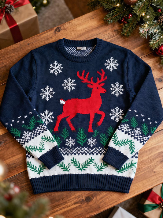 Men's Retro Casual Christmas Art Ugly Sweater