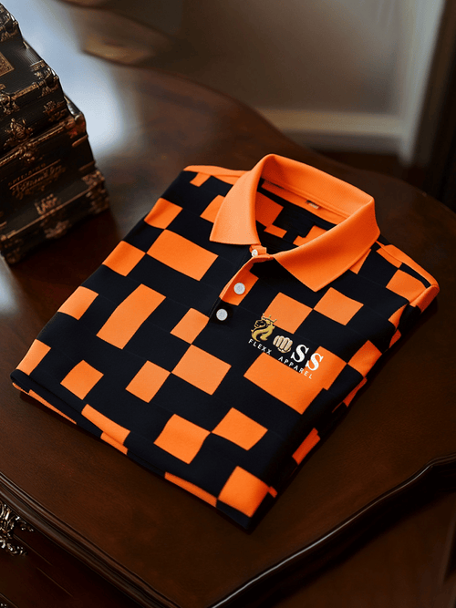 Men's Business Casual Printed Polo Shirt