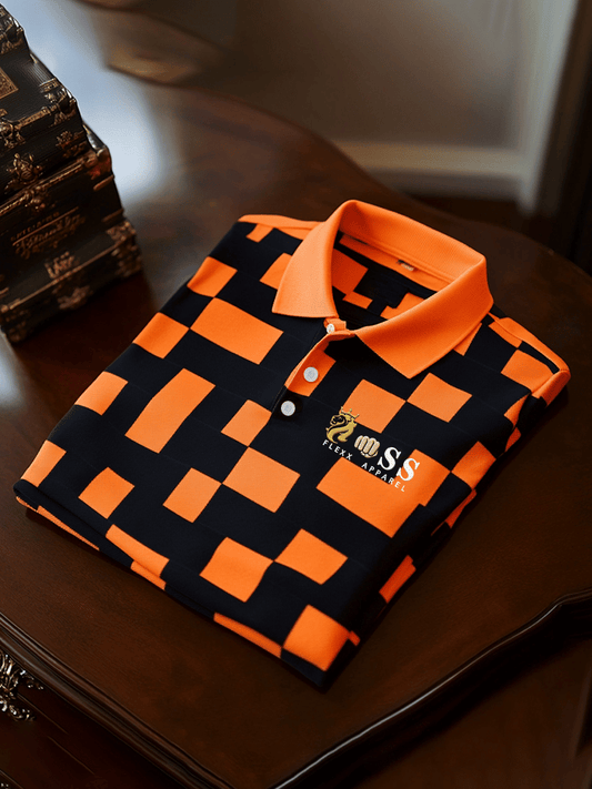 Men's Business Casual Printed Polo Shirt