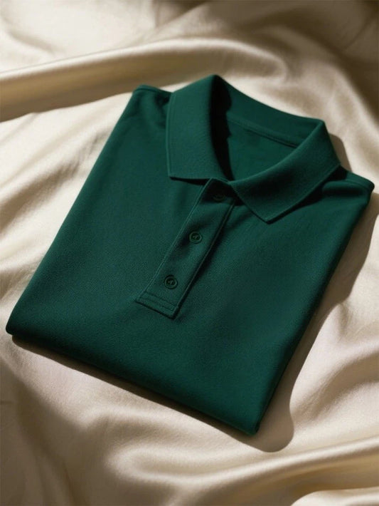 Men's Business Casual Button Short Sleeve Polo Shirt