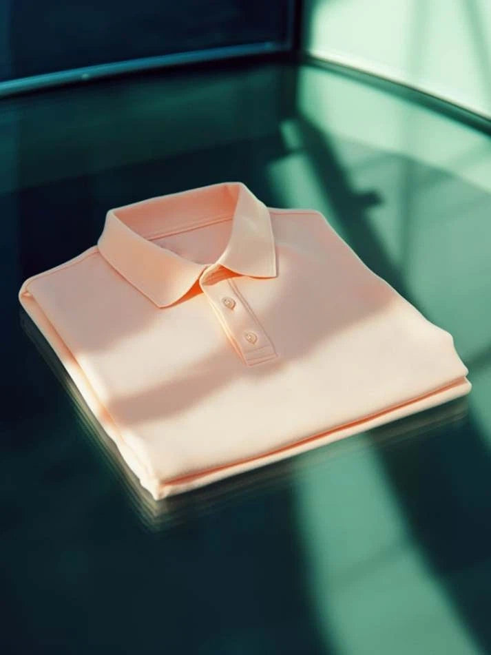 Men's Business Casual Logo Button Short Sleeve Polo Shirt