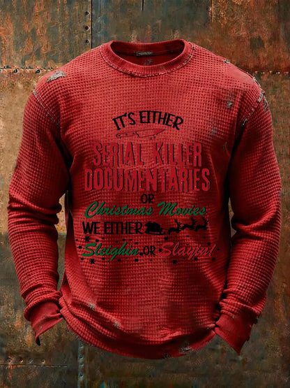 Men's Merry Christmas  Printed Casual Long-Sleeved Top