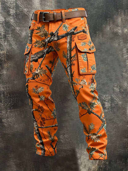 Men's Vintage Camouflage Distressed Pocket Work Pants
