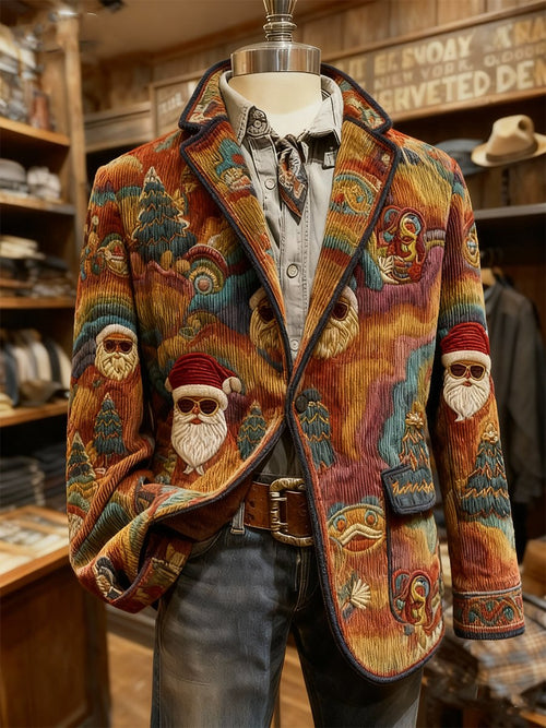 Men's Corduroy Santa Claus Lapel Suit Jacket