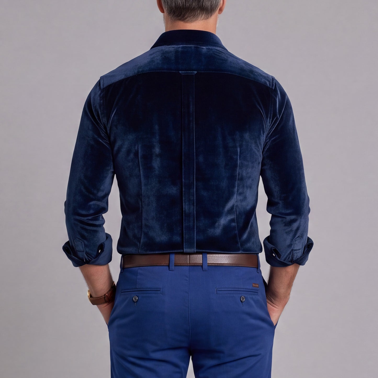 Men's Long-Sleeve Solid-Color Shirts