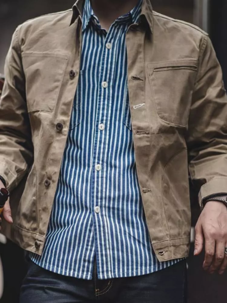 Men's Western Outdoor Vintage Multi-Pocket Jacket