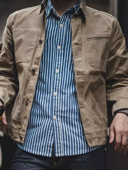 Men's Western Outdoor Vintage Multi-Pocket Jacket