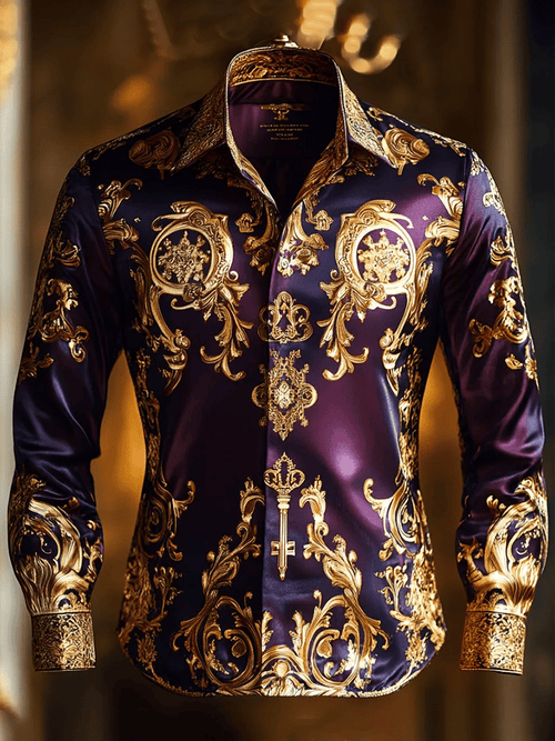 Men's Satin Luxe Long Sleeve Button Down Shirt