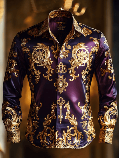 Men's Satin Luxe Long Sleeve Button Down Shirt