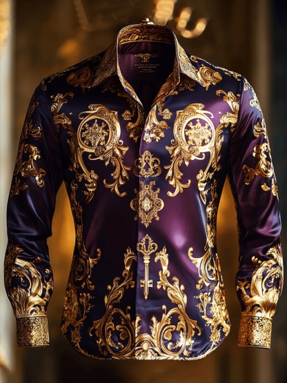 Men's Satin Luxe Long Sleeve Button Down Shirt