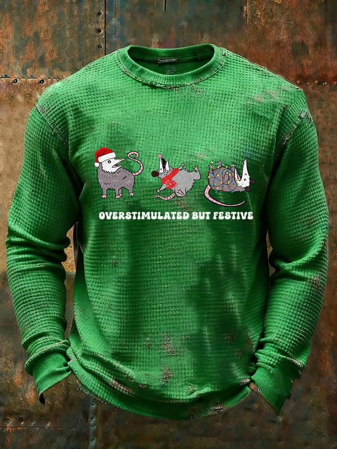 Men's Merry Christmas  Printed Casual Long-Sleeved Top