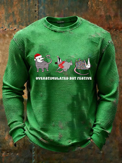 Men's Merry Christmas  Printed Casual Long-Sleeved Top