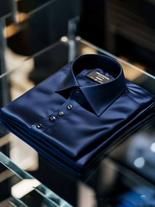 Men's Business Casual Solid Color Lapel Short Sleeve Shirt