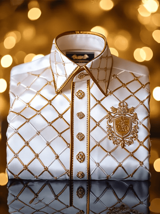 Men's Satin Luxe Print Short Sleeve Button Shirt